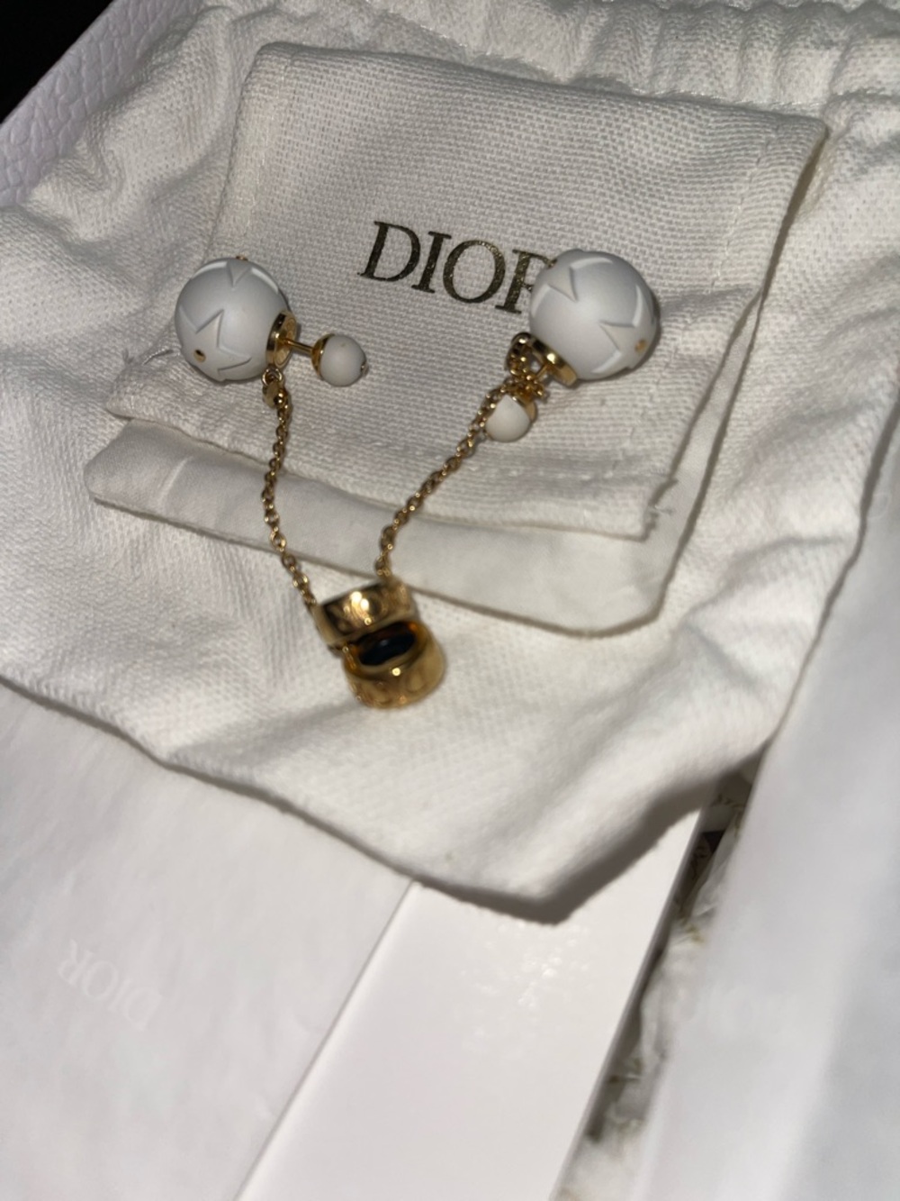 Dior short chain jewel tribal airpod earrings with box - Picture 3 of 4